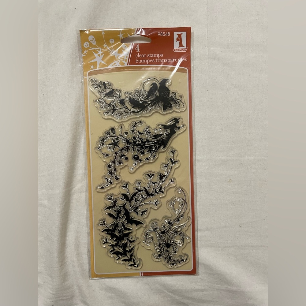 NWT Inkadinkado Halloween Scrapbooking 4 Clear Stamps